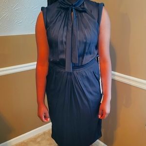 New Valentino Black Satin Dress